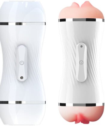 ARMONY - MASTURBADOR VIBRADOR DUPLO VAGINA E BOCA BRANCO - Imagem 2