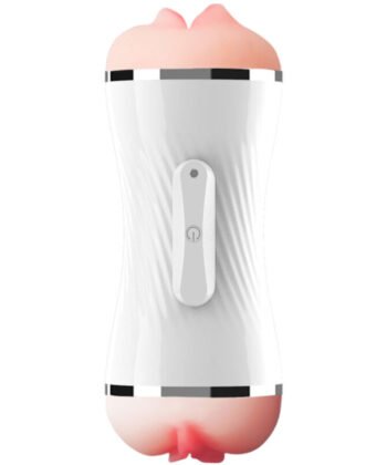 ARMONY - MASTURBADOR VIBRADOR DUPLO VAGINA E BOCA BRANCO