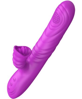 ARMONY - VIBRADOR MULTIFUNO ANGELIA COM LÍNGUA ESTIMULANTE EFEITO CALOR VIOLETA