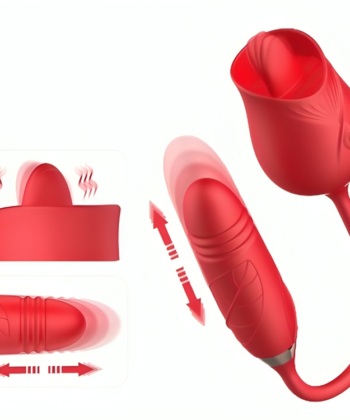 ARMONY - VIBRADOR DE FLOR DELIGHT E IMPULSO COM LÍNGUA VERMELHA