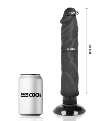 Visão alternativa de BASECOCK - VIBRADOR REALÍSTICO BASECOCK 2-1 PRETO 20 CM