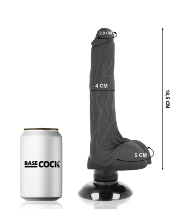 Visão alternativa de BASECOCK - VIBRADOR REALÍSTICO 2-1 NATURAL 18,5 CM