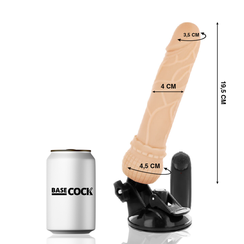 BASECOCK - VIBRADOR REALÍSTICO CONTROL REMOTO NATURAL 19.5 CM -O- 4 CM - Image 2