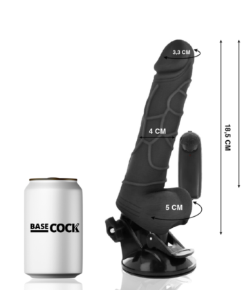 Alternative view of BASECOCK - CONTROLE REMOTO VIBRADOR REALÍSTICO PRETO 18,5 CM