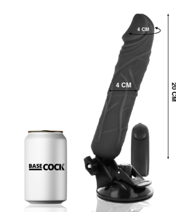 Alternative view of BASECOCK REALISTIC VIBRATOR REMOTE CONTROL BLACK 20CM