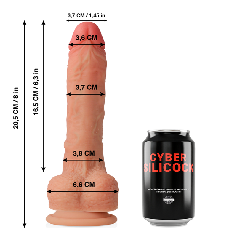 CYBER SILICOCK - SILICONE LÍQUIDO MACIO CONNOR ULTRA REALISTA 20.5 CM -O- 3.7 CM - Image 2