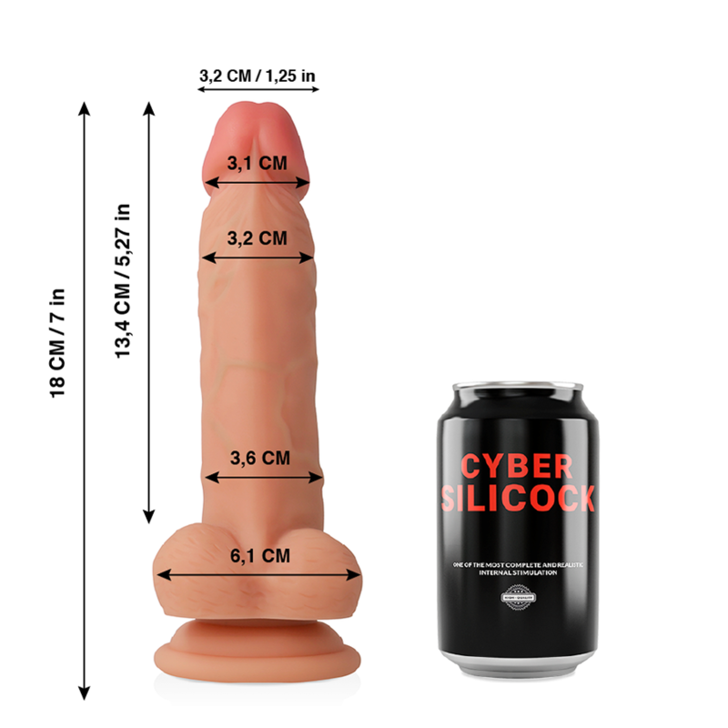 CYBER SILICOCK - JUDE ULTRA REALISTIC SOFT LIQUID SILICONE 18 CM -O- 3.2 CM - Image 4
