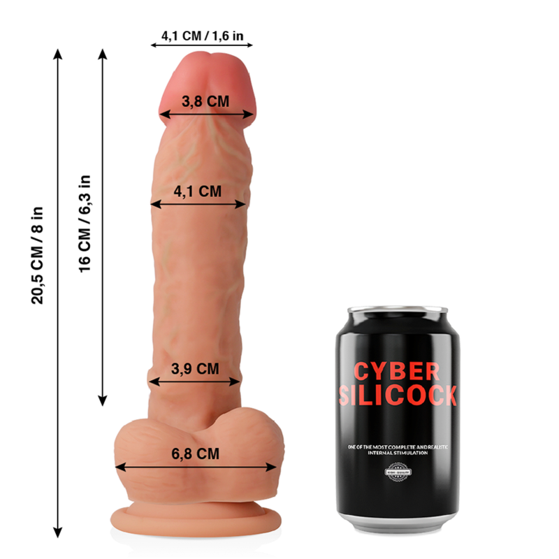 CYBER SILICOCK - DONG DE SILICONE LÍQUIDO MACIO ULTRA REALISTA 20.5 CM -O- 4.1 CM - Image 3