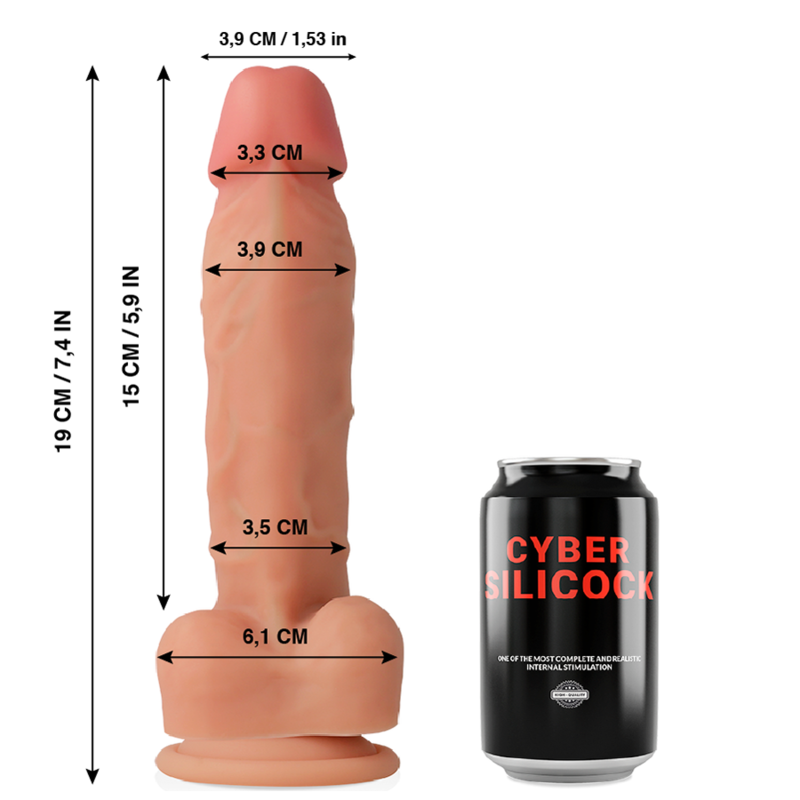 CYBER SILICOCK - OLIVER ULTRA REALISTIC SOFT LIQUID SILICONE 19 CM -O- 3.9 CM - Image 3