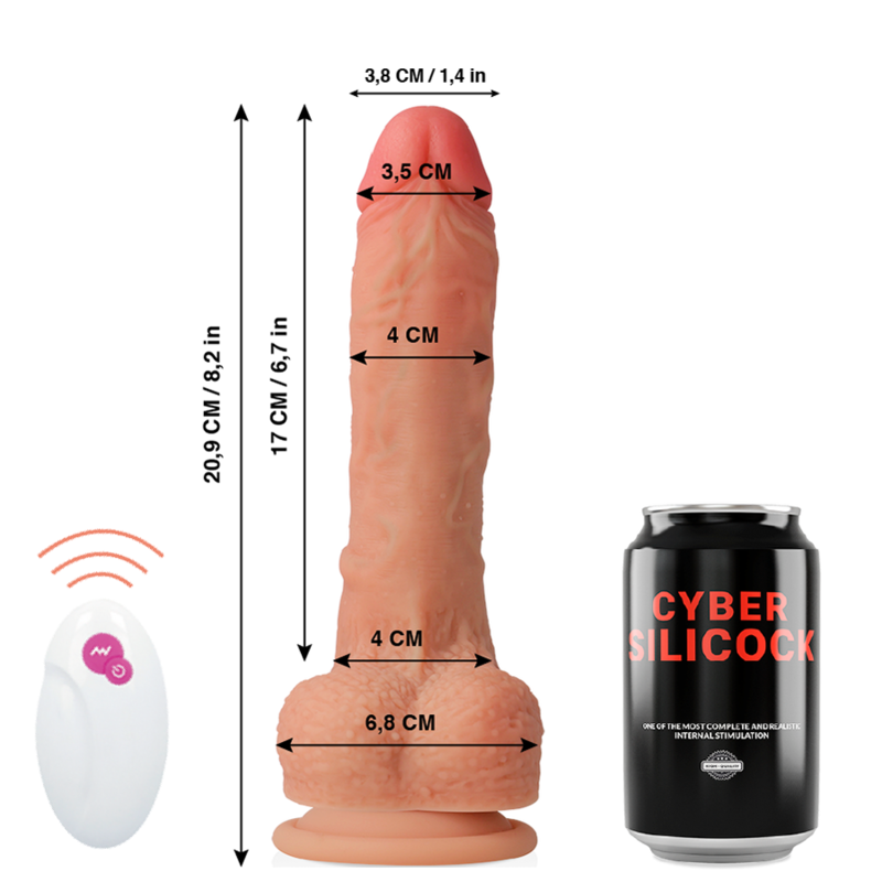 CYBER SILICOCK - CONTROLE REMOTO REALÍSTICO MASTER HUCK 20.9 CM -O- 4 CM - Imagem 2