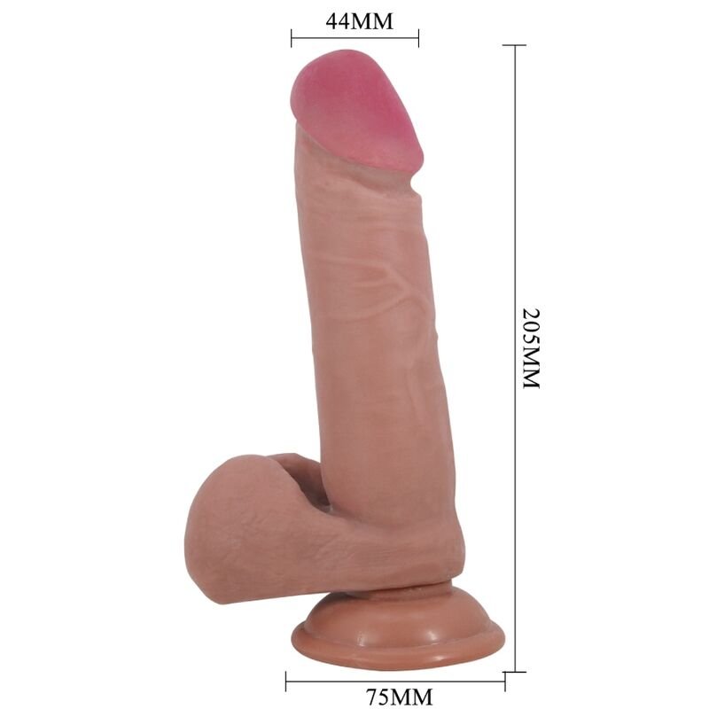 PRETTY LOVE – Dildo realista Sliding Skin com pele deslizante e ventosa 20,5 CM castanho - Image 2
