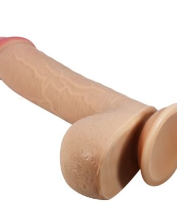 PRETTY LOVE - SÉRIE SLIDING SKIN DILDO REALÍSTICO COM VENTOSA DESLIZANTE PELE CARNE 23,4 CM