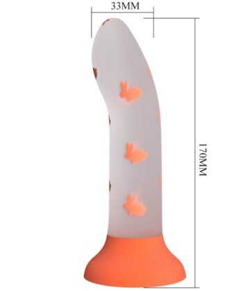 PRETTY LOVE - DILDO MÁGICO NIGHTFALL SEM VIBRAÇÃO LUMINOSO LARANJA