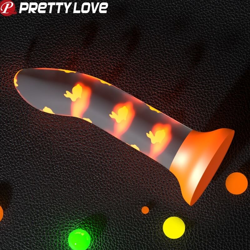 PRETTY LOVE - DILDO MÁGICO NIGHTFALL SEM VIBRAÇÃO LUMINOSO LARANJA - Imagem 2