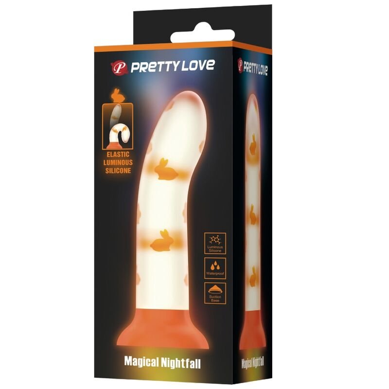PRETTY LOVE - DILDO MÁGICO NIGHTFALL SEM VIBRAÇÃO LUMINOSO LARANJA - Imagem 4