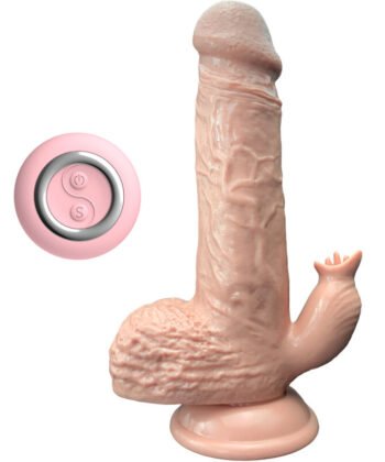 ARMONY - VIBRADOR REALÍSTICO E DILDO DE IMPULSO COM ESTIMULADOR DE LÍNGUA 19 CM