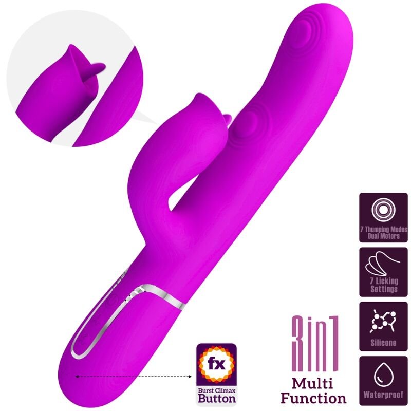 BONITO AMOR - VIBRADOR DE COELHO COM LAMBEDURA FÚCSIA - Image 2