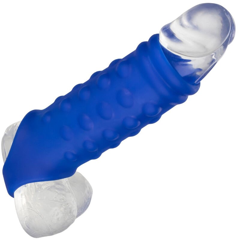 CALEXOTICS - ADMIRAL CAPA PARA PÊNIS COM FRISAS SILICONE LÍQUIDO AZUL - Imagem 5
