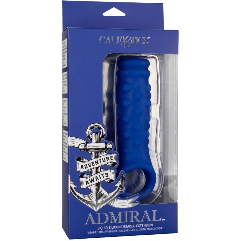 CALEXOTICS - ADMIRAL CAPA PARA PÊNIS COM FRISAS SILICONE LÍQUIDO AZUL - Imagem 2
