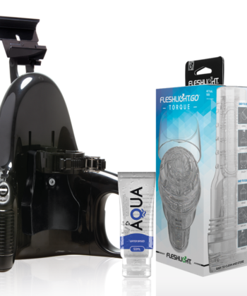 FLESHLIGHT - GO MASTURBADOR TORQUE ICE + LANÇAMENTO UNIVERSAL + LUBRIFICANTE AQUA QUALITY 50 ML