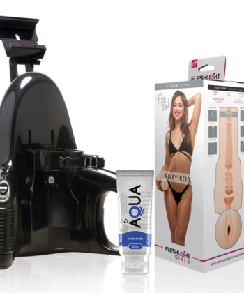 FLESHLIGHT - VAGINA RILEY REID UTOPIA + LANÇAMENTO UNIVERSAL + LUBRIFICANTE AQUA QUALITY 50 ML