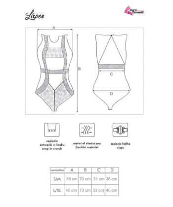 Visão alternativa de LIVCO CORSETTI FASHION - LIXPEN LC 90612 BODY NEGRO
