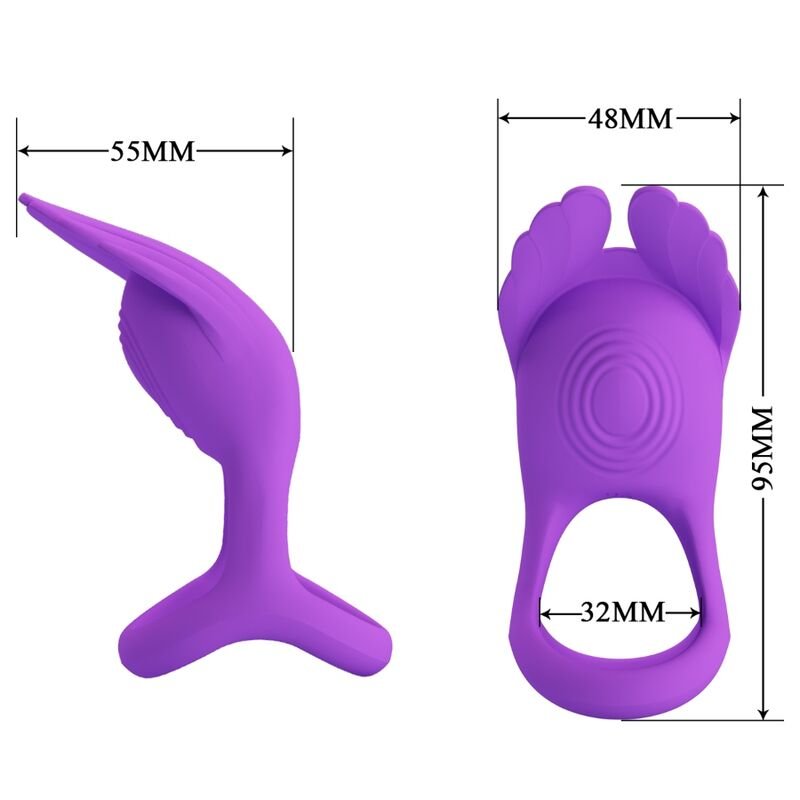 PRETTY LOVE - SILAS ANEL PARA PÊNIS VIBRANTE 7 VIBRAÇÕES SILICONE ROXO - Imagem 4