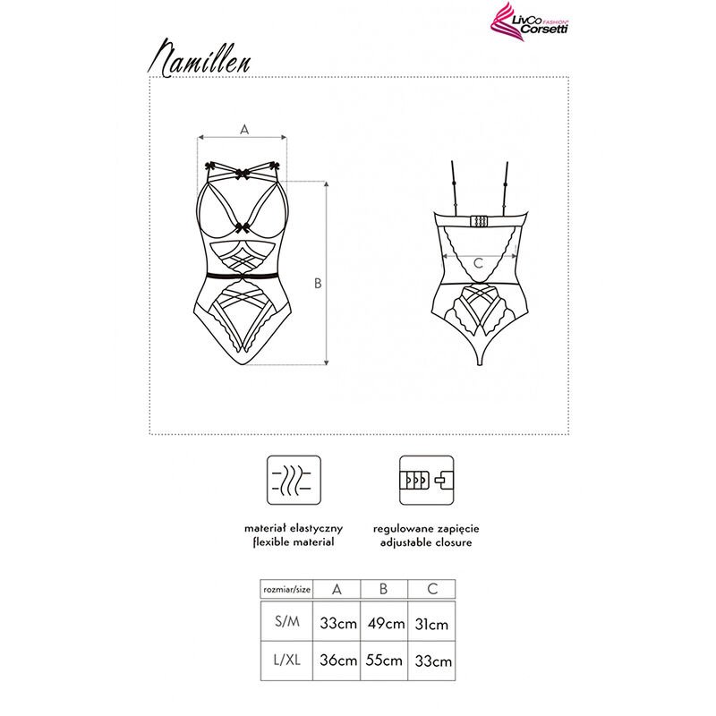 LIVCO CORSETTI FASHION - NAMILLEN LC 90528 BODY BLACK - Imagem 2