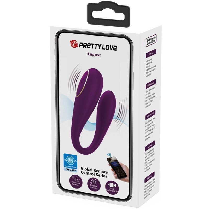 PRETTY LOVE - AUGUST VIBRADOR DE PRAZER DUPLO GLOBAL REMOTO - Imagem 2