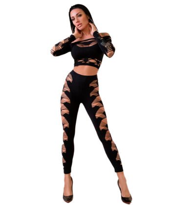 Visão alternativa de CHILIROSE - CR 4436 TOP & LEGGINS PRETO S/L