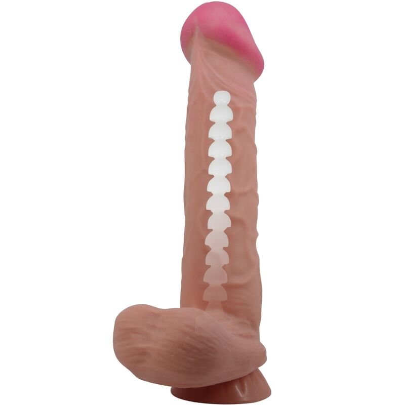 PRETTY LOVE - SÉRIE SLIDING SKIN DILDO REALÍSTICO COM VENTOSA DESLIZANTE PELE MARROM 26 CM - Image 3