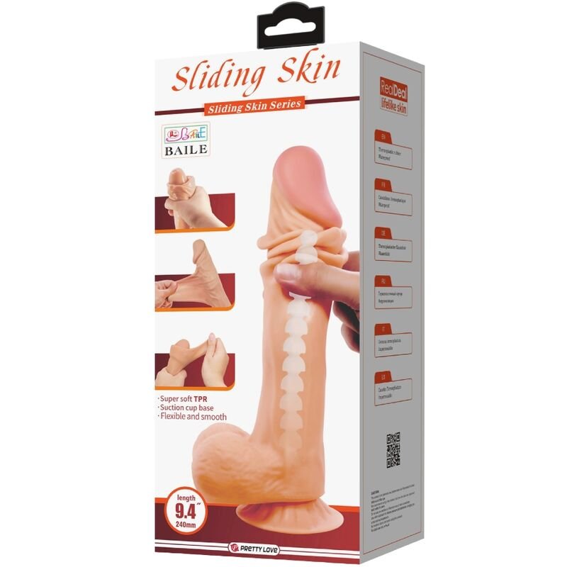 PRETTY LOVE - SÉRIE SLIDING SKIN DILDO REALÍSTICO COM VENTOSA DESLIZANTE PELE 24 CM - Imagem 2