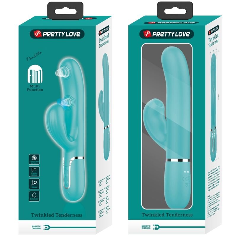 PRETTY LOVE - PERLITA MULTIFUNO 3 EM 1 VIBRADOR G-SPOT AQUA VERDE - Imagem 3