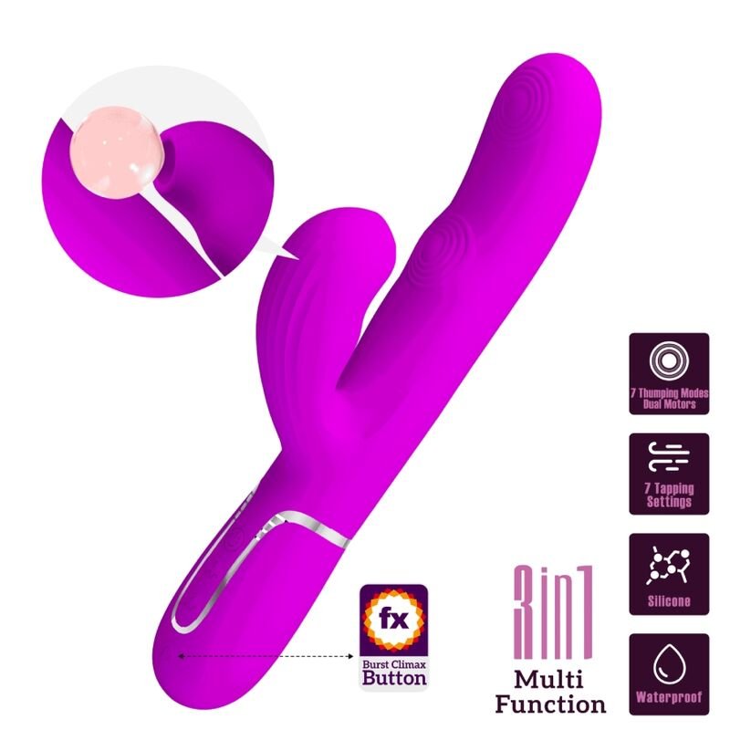 PRETTY LOVE - PERLITA MULTIFUNO 3 EM 1 VIBRADOR G-SPOT VIOLETA - Imagem 5
