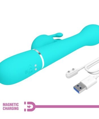 Visão alternativa de PRETTY LOVE - VIBRADOR COELHO DEJON 3 EM 1 MULTIFUNO AQUA VERDE