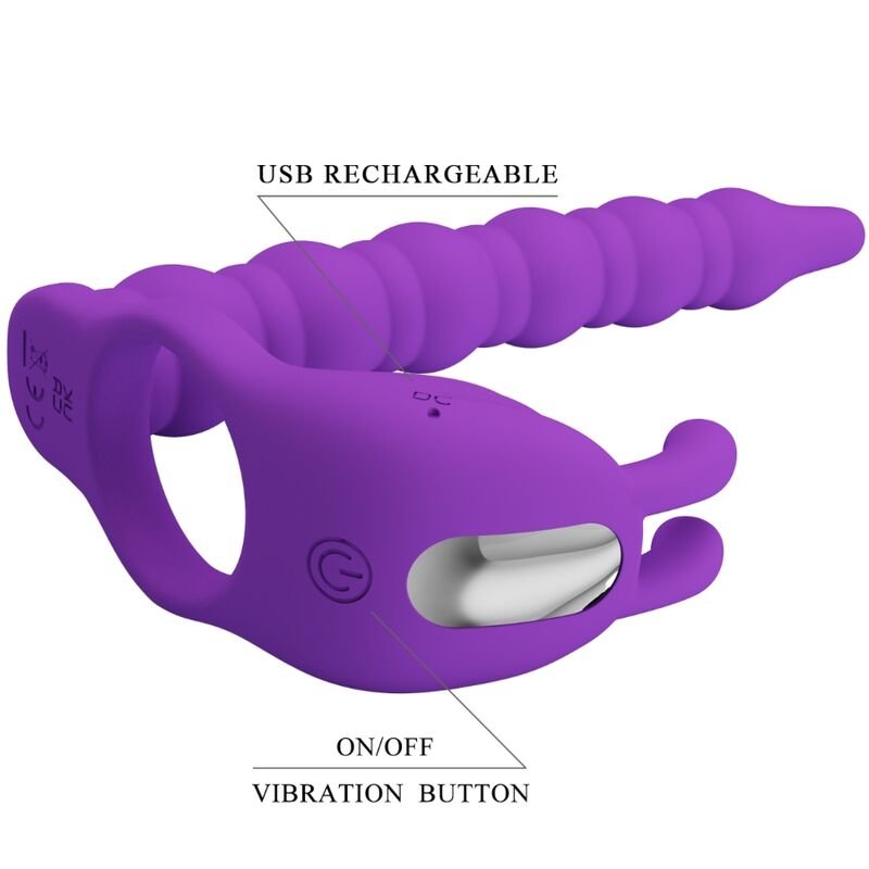 PRETTY LOVE - BLACKNEY ANÉIS PARA PÊNIS COM PLUG VIBRADOR - Imagem 5