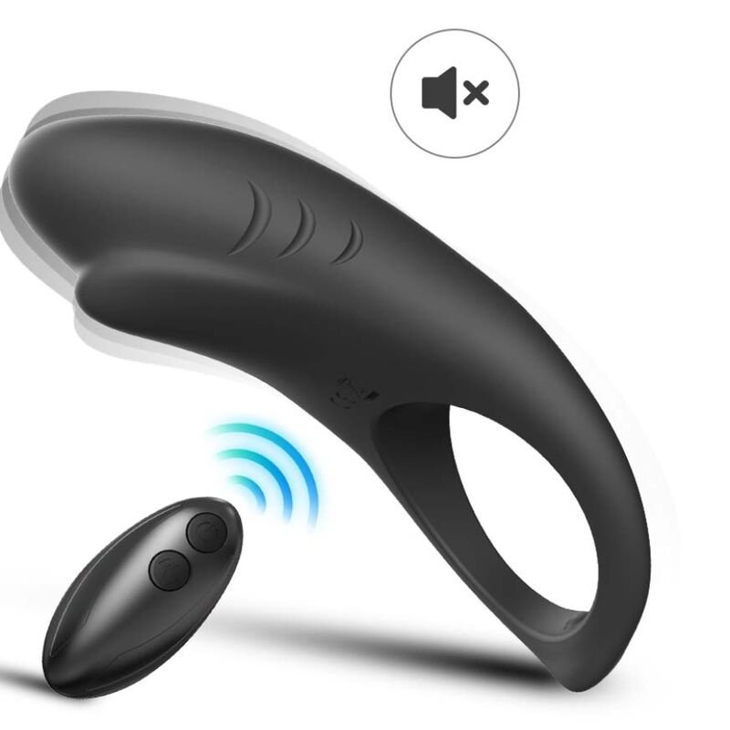 ARMONY - ANEL VIBRADOR SHARK PARA CASAIS CONTROLE REMOTO PRETO - Imagem 5