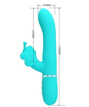 Visão alternativa de PRETTY LOVE - VIBRADOR COELHO MULTIFUNÇÕES 4 EM 1 BUTTERFLY AQUA VERDE
