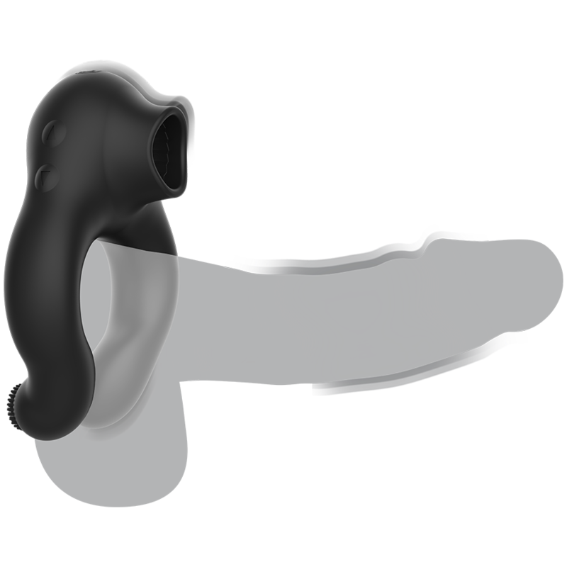 ARMONY - ANEL VIBRADOR DE SILICONE 3 MOTORES RECARREGÁVEIS PRETO - OURO - Imagem 3