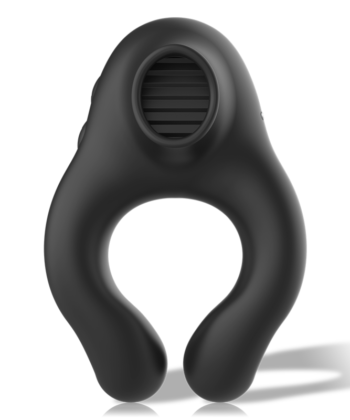ARMONY - ANEL VIBRADOR DE SILICONE 3 MOTORES RECARREGÁVEIS PRETO - OURO