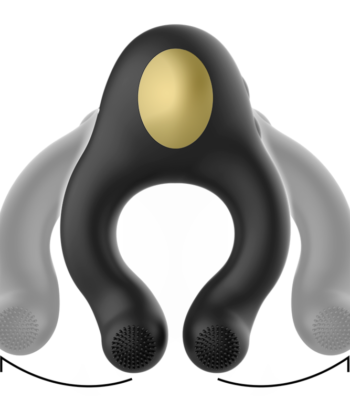 Visão alternativa de ARMONY - ANEL VIBRADOR DE SILICONE 3 MOTORES RECARREGÁVEIS PRETO - OURO