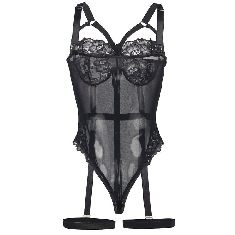SUBBLIME - TEDDY CON LIGUERO DETALLE TIRAS PECHO NEGRO S/M - Imagem 5