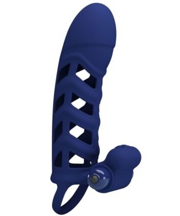 Visão alternativa de PRETTY LOVE - ALTAF ANEL VIBRADOR COM BAINHA DE SILICONE AZUL