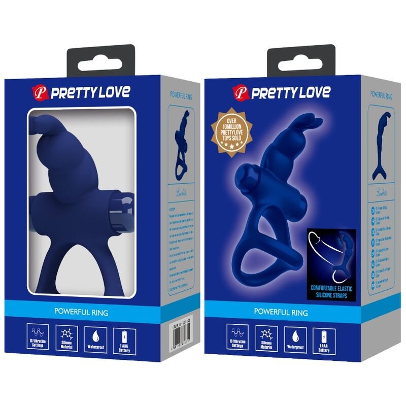PRETTY LOVE - LUCHITO ANEL VIBRANTE DUPLO COELHO AZUL - Imagem 4