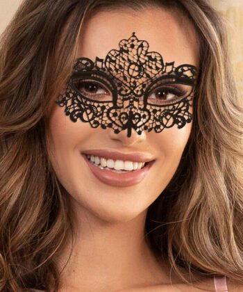 QUEEN LINGERIE - MSCARA DE RENDA PRETA MODELO 1