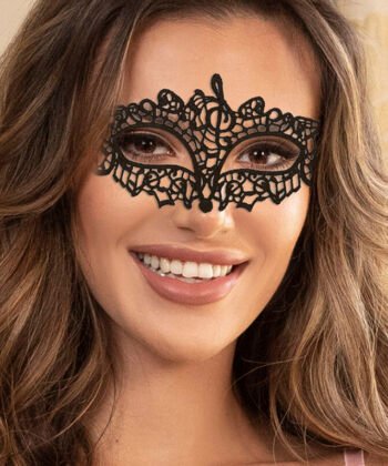 QUEEN LINGERIE - MSCARA DE RENDA PRETA MODELO 2