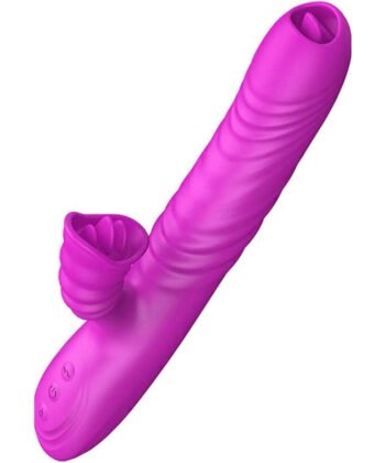 ARMONY - ANGELIA VIBRADOR MULTIFUNO LÍNGUA DUPLA EFEITO DE CALOR VIOLETA