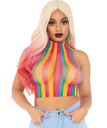 LEG AVENUE - TOP NET MULTICOLOR