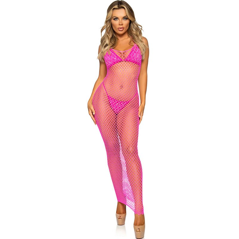 LEG AVENUE - VESTIDO DE REJILLA LARGO AMARILLO TALLA ÚNICA - Imagem 3