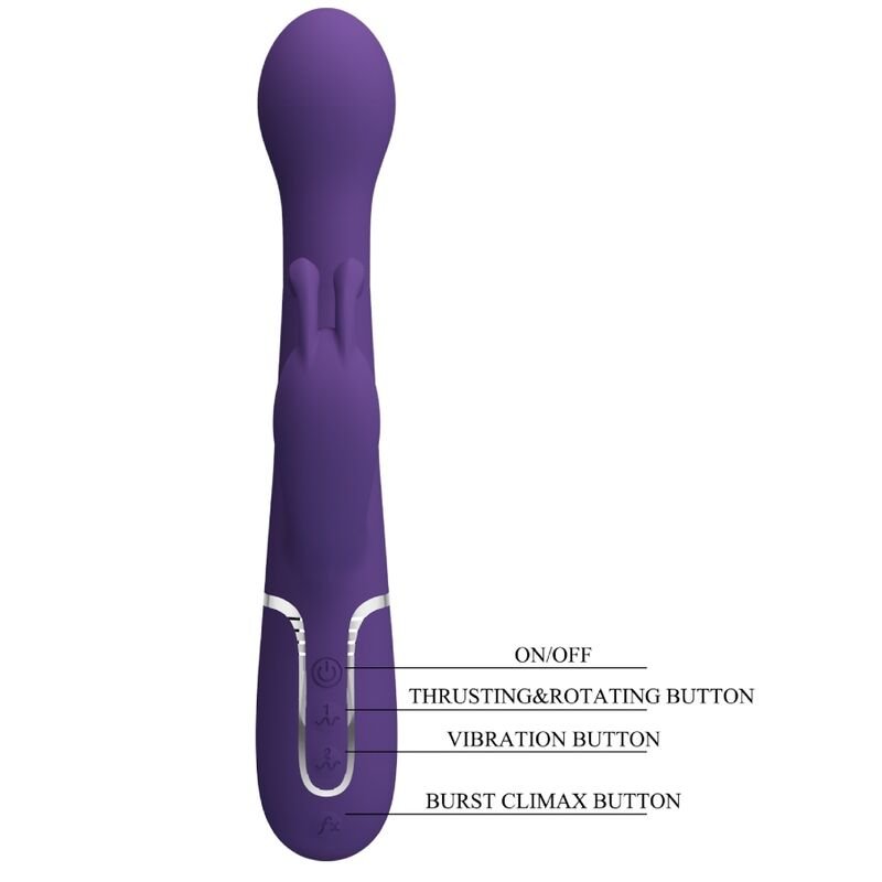 PRETTY LOVE - DEJON VIBRADOR COELHO 3 EM 1 MULTIFUNO ROXO - Imagem 3